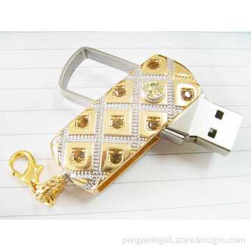 Jewelry Swivel USB Drive, Customized Packing Types/Logos Accepted, 64MB to 32GB Capacity